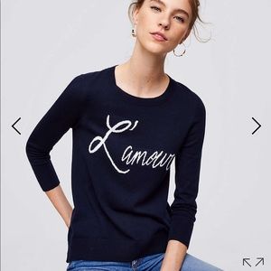 LOFT light weight L’amour sweater ❤️